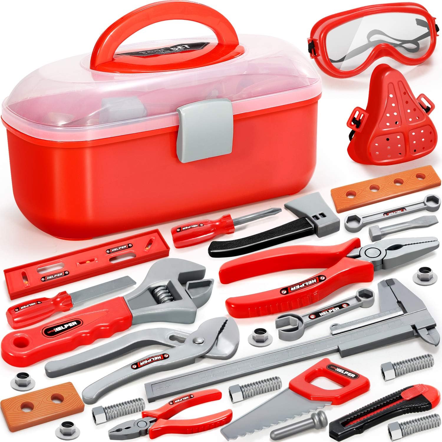 Geyiie Toy Tool Set for Kids, 27 Pieces Pretend Play