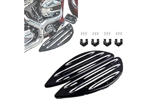 Sresk Driver Floorboards for Harley Touring Road King Road Glide Electra Glide Street Glide Softail Dyna (Black water drop st