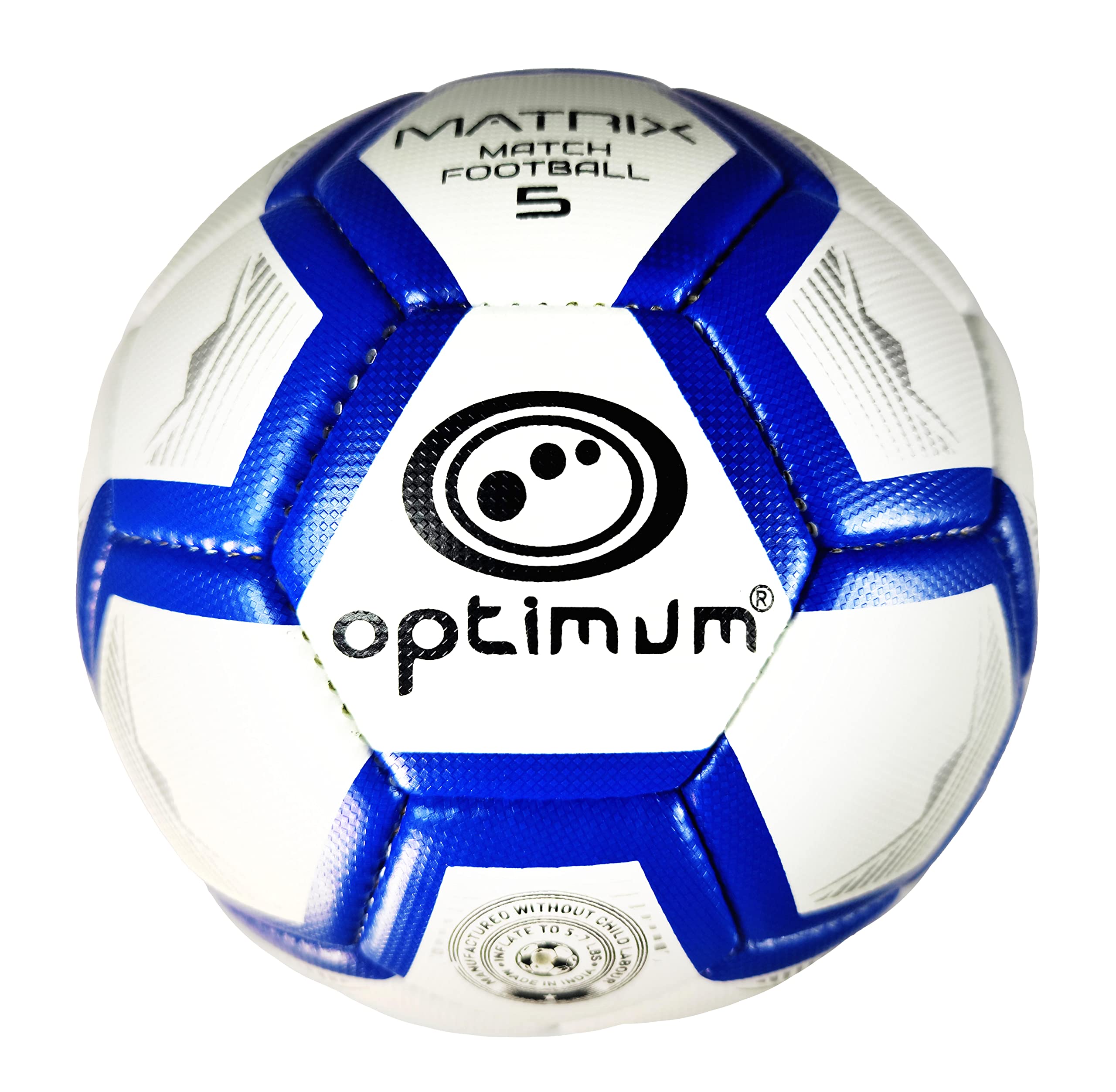 Optimum Football Ball Size 5 – Matrix All-Weather Training & Match Soccer Ball, Soft-Touch Durable PVC, Even Pressure, UV-Resistant, Ideal for Grass, Astro Turf & Hard Grounds