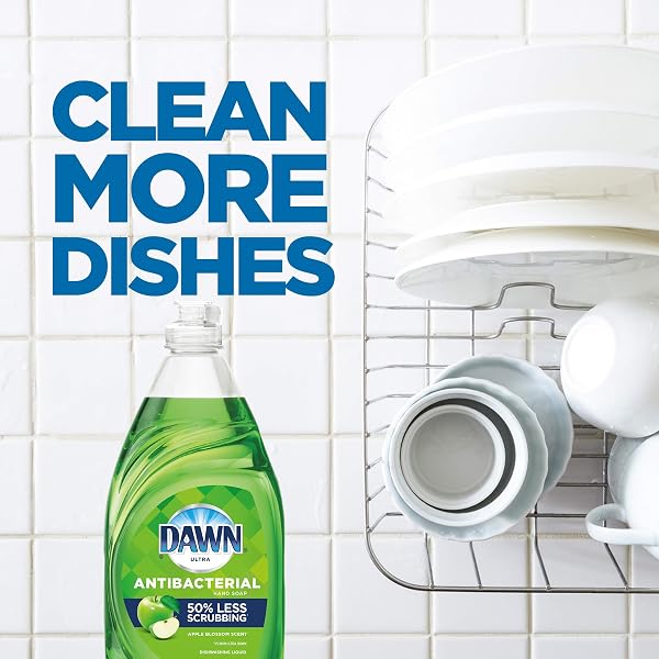 DAWN ULTRA ANTIBACTERIAL HAND SOAP, DISHWASHING LIQUID DISH SOAP, APPLE BLOSSOM SCENT, 19.4 FL OZ