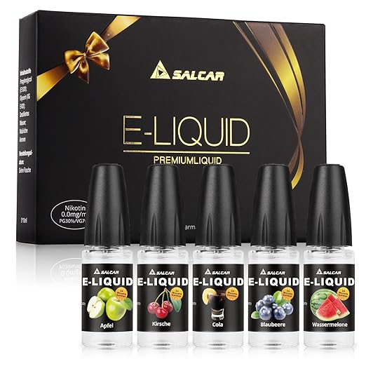 title=Salcar liquido, VG70%/PG30%, una confezione (5 flaconi da 10 ml) per sigarette