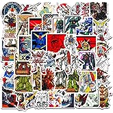 50Pcs Cartoon Gundam Themes Waterproof Stickers for Water Bottle Cup Laptop Bike Skateboard Luggage Box Vinyl Graffiti Patches BRJHSL (G)