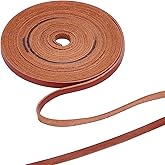 GORGECRAFT 197 Inch 6mm Brown Flat Genuine Leather Cord Leather String Full Grain Cord Lace Cowhide Leather Strips for Jewelry Making DIY Craft Projects Belts Keychains