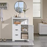 Yaheetech Free-Standing Bathroom Cabinet with Open Shelf White 66x35x90cm view 2