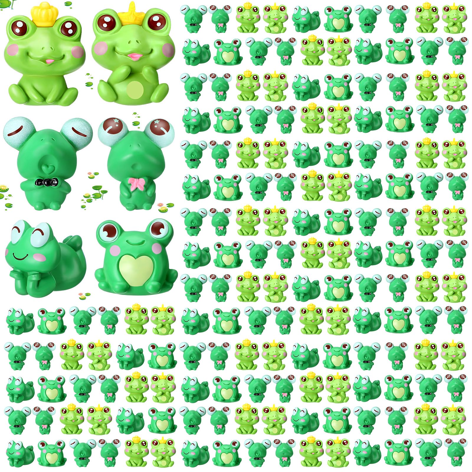 Photo 1 of Halloscume 120 Pcs Mini Frogs Cute Frog Miniature Figurines Tiny Frog Garden Frog Ornaments Plastic Frogs Bulk Frog Party Decorations Animals Model Green Frog Moss Landscape DIY Craft Home Supplies