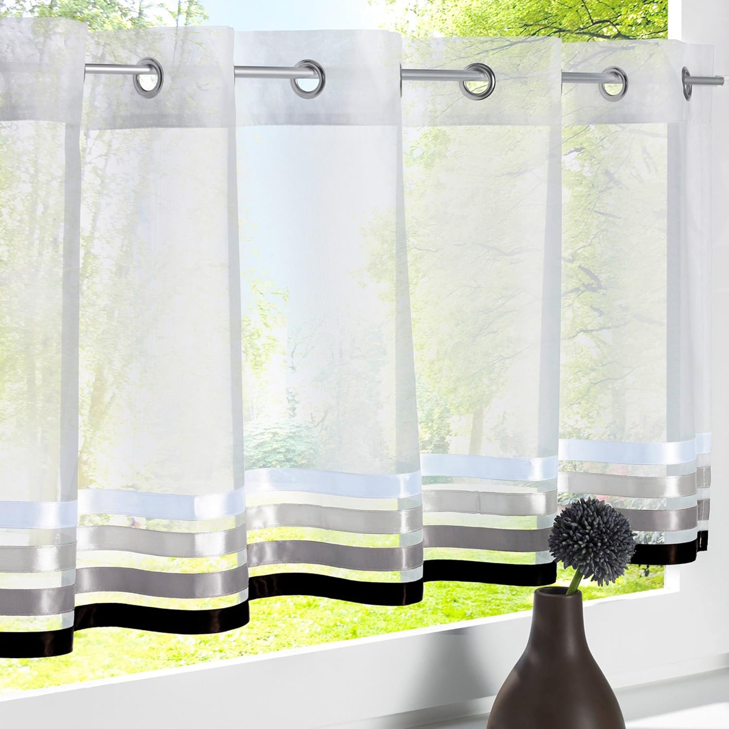 Yujiao Mao 1pc Tab Top Cafe Net Curtains Short Curtains Kitchen