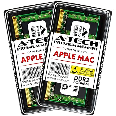 A-Tech 4GB Memory Kit 2x2GB Apple MacBook and MacBook Pro PC2-5300 667MHz Ram A1261 A1260 A1181 A1229 A1226 MA896LL MA895LL MB063LL/A MB062LL/A