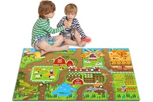 Oriate Kids Toy Dream Mat Happy Farm Activity Playmat, Parent-Child Interaction Game Rug, Ideal Children's Educational Floor Mats for Bedroom Playroom Play and Learn 552-F