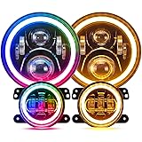 SUPAREE Round RGB 7 Inch LED Headlight Fog Lights