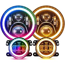 SUPAREE Round RGB 7 Inch LED Headlight Fog Lights