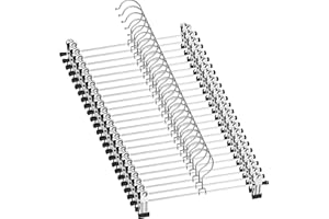 NORTHERN BROTHERS Pants Hangers - 50 Pack Skirt Hangers for Women Metal Hangers Space Saving for Trouser Shorts Coat Jean Adjustable Clip Men Kids Clothes