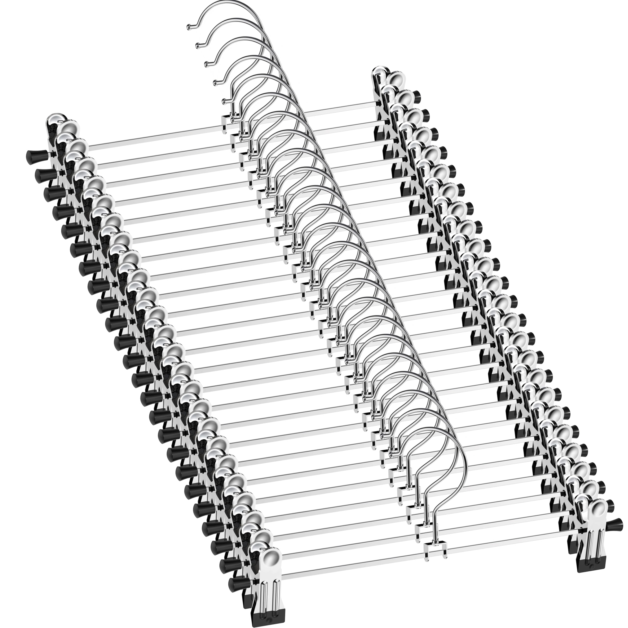Photo 1 of NORTHERN BROTHERS Pants Hangers - 50Pack Skirt Hangers with Clips Skirt Hangers for Women Space Saving for Trouser Shorts Coat Jeans Adjustable Men Kids Clothes