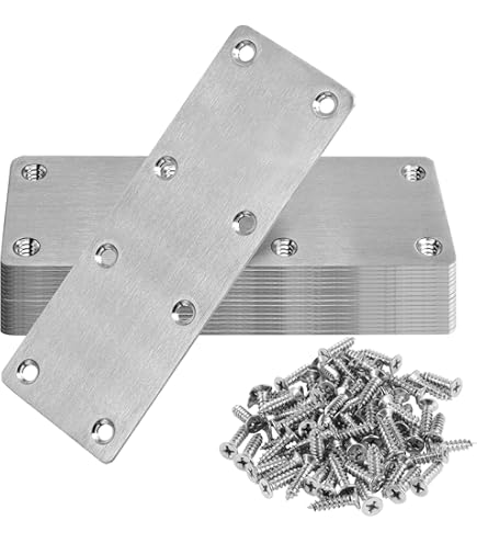 Repa Market Metal Mending Plates - 11.81" X 1.57", Pack Of 4, Steel Bracket For Wood Framing & Shelving