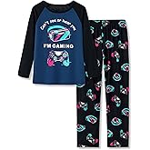 Tebbis Cozy Pajamas For Little/Big Boys Blue Shark Pattern Long Sleeves Holiday PJs Set Kid Size 6-18