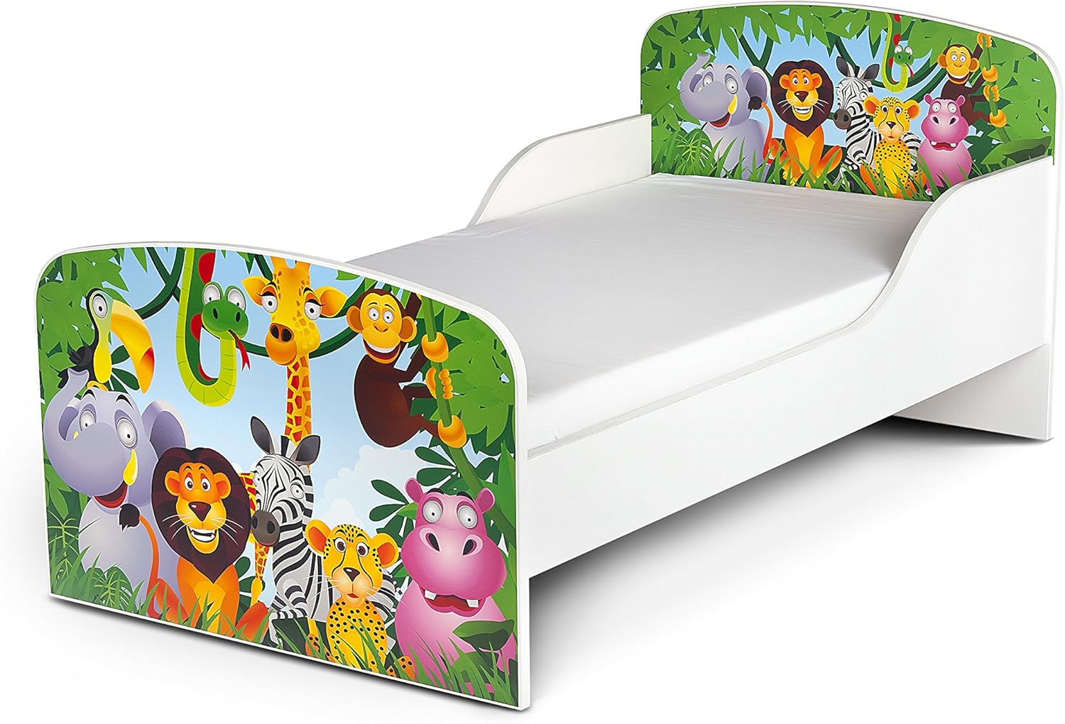 Letto Lettino Per Bambini In Legno e Materasso Magnifiche Stampe Mobili