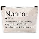 Sufamb Nonna Gifts Makeup Bag, Nonna Gifts for Mother's Day Birthday from Grandkids Cosmetic Bags, Best Grandma Gift Portable Small Toiletry Bag Zipper Makeup Pouch