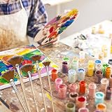Prasacco 5 Pieces Fan Brush Set Nylon Hair Wooden Handle Painting Brushes view 7
