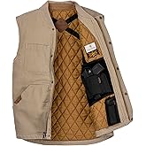Legendary Whitetails Men's Concealed Carry CCW Vest with Two Holsters Water-Repellent Canvas Insulated