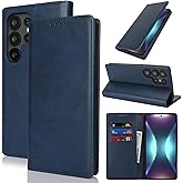 Jaorty Fit for Samsung Galaxy S25 Ultra Wallet Case with Card Holder for Women Men,Galaxy S25 Ultra Phone Case Stand Strong Magnetic PU Leather Flip Fold Protective Purse Case,6.9 Inch,Navy Blue