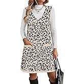 Zeagoo Women's Sweater Vest Dresses for Women 2026 V Neck Sleeveless Knit Pullover Sweater with Pockets Fall Winter Outfits