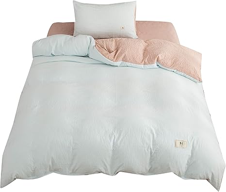Amazon 布団カバー シングル 3点セット無地 リバーシブル 寝具カバーセット 洗いざらし生地 掛け布団カバー ボックスシーツ 枕カバー 洗い替え 防ダニ 水色 ピンク 寝具カバーセット オンライン通販