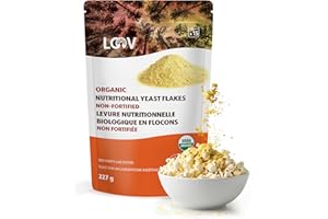 LOOV Organic Non-Fortified Nutritional Yeast Flakes - Vegan, Gluten Free, Non-GMO Unfortified Nooch - Good Source of Natural 