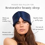 Drowsy Silk Sleep Mask Midnight Blue – Face-Hugging Cushioned Mulberry Silk view 5