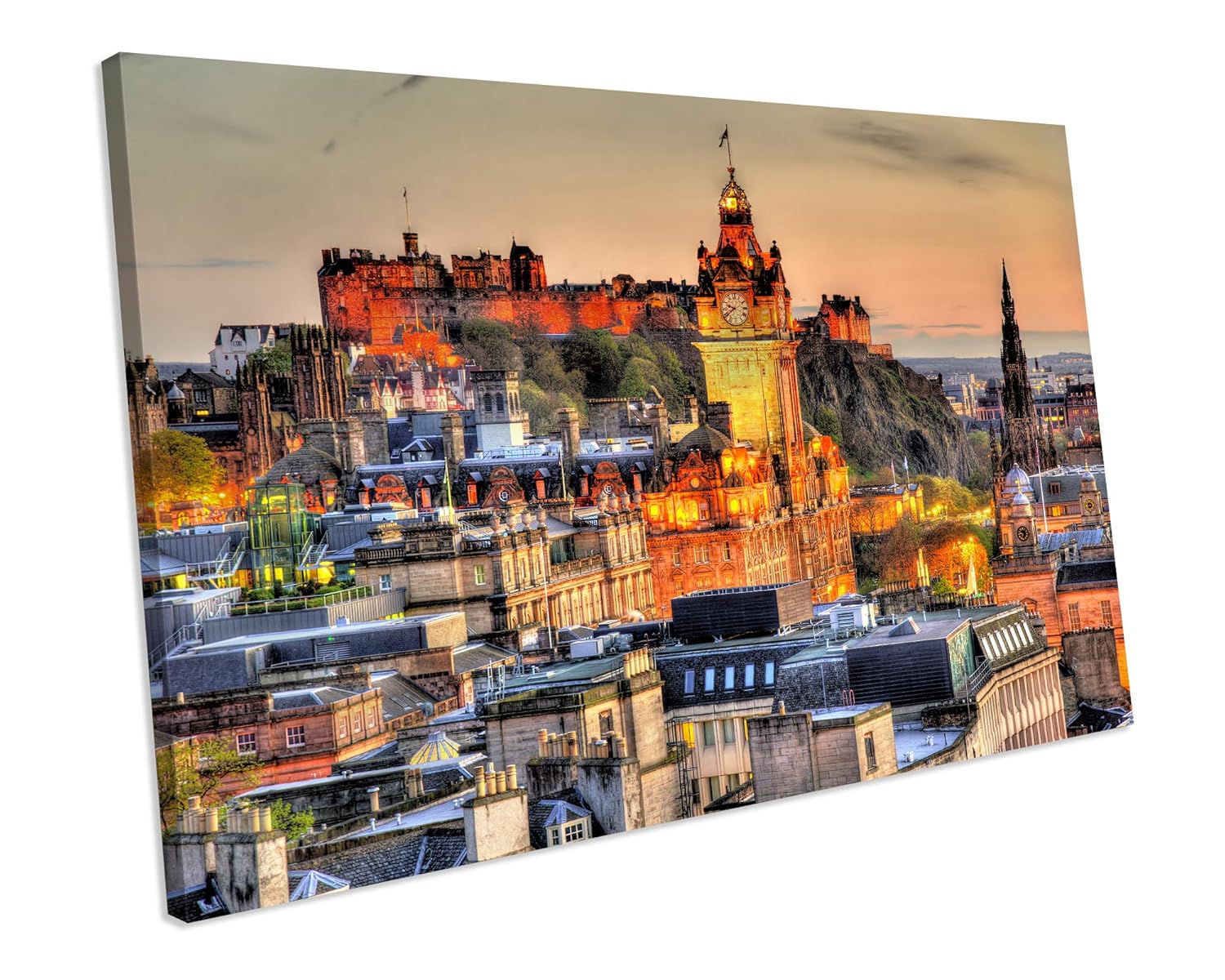 Edinburgh CITY Skyline Sunset Canvas Wall Art Amazon.co.uk Handmade