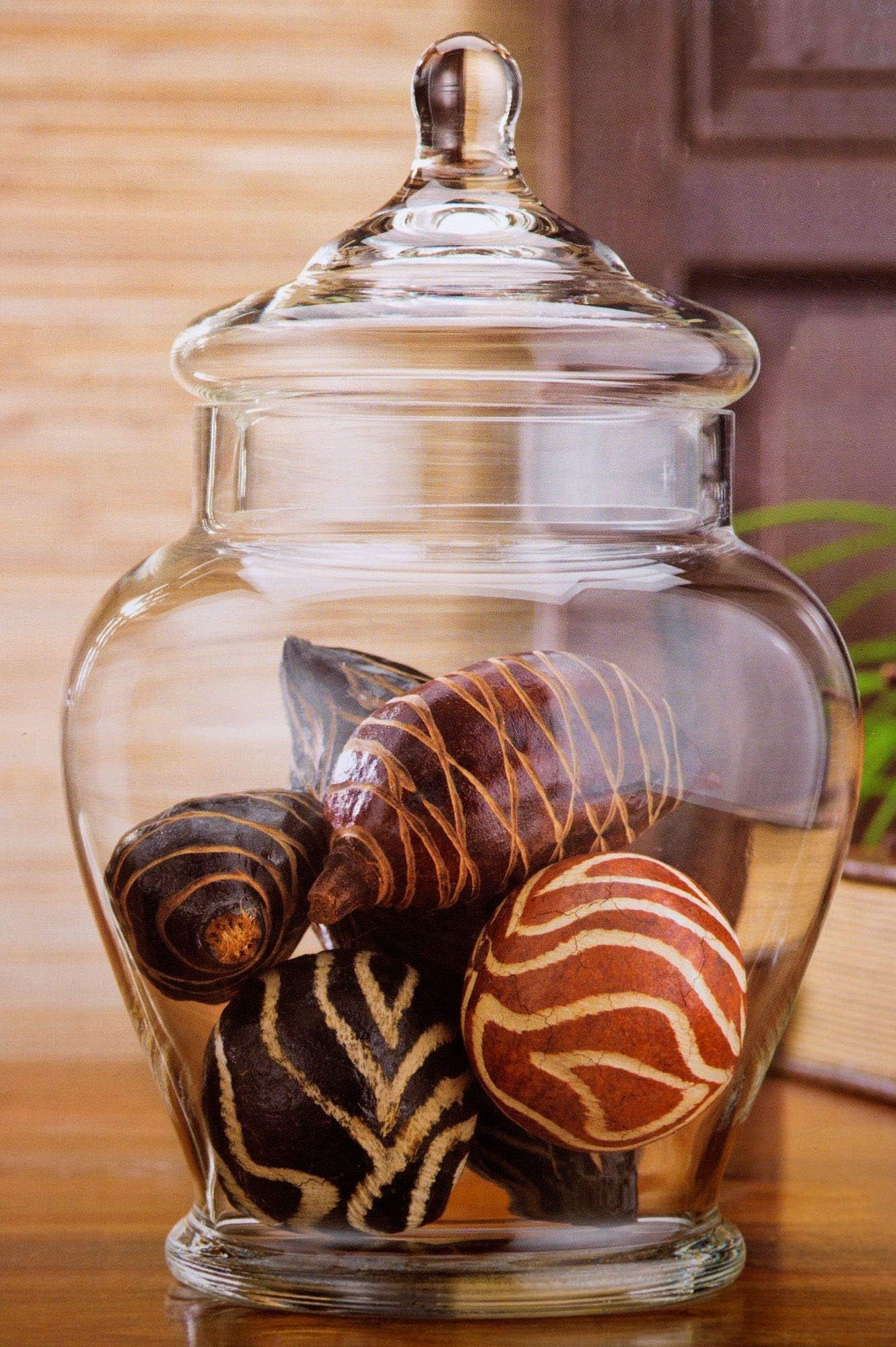 Elegant Clear Glass Apothecary Jar with Lid -11-inch High Glass Canister-Decorative & Party Centerpiece