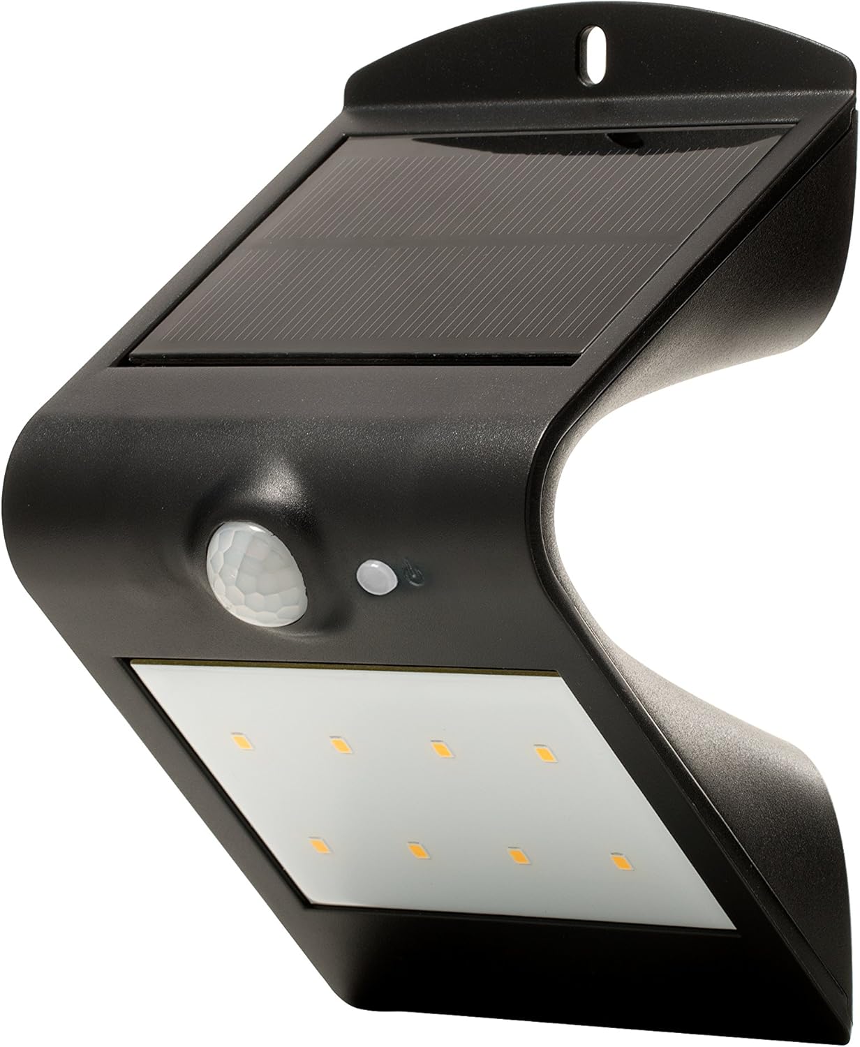 Luceco Solar Guardian Angled Wall Light Outdoor, with PIR Motion Sensor, 1.5 Watts, Black - Image 4