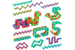 SCIONE 10 Pack Wacky Tracks Fidget Toys for Kids Classroom Students School Sensory Autism Toys Snap Fidget Snake Click Toys for Kids Stress Relief Toys