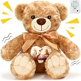 Silipul 12 Inch Bear Stuffed Animals with Voice Recording Remembrance | Bear Plush, Remembrance Gifts for Kids, Memorial Keepsake, Recordable Toy for Children