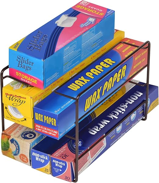 Amazon Com Smart Design 3 Tier Kitchen Wrap Organizers Sturdy