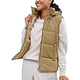 EsheSy Women's Puffer Vest with Removable Hood Sleeveless Full Zip Quilted Down Jacket