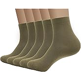 SERISIMPLE Viscose Bamboo Men's Breathable Quarter Thin Ankle High Socks - Comfort Cool Soft 5 Pairs