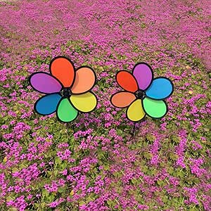 SIQIMI Arco Iris Colorido del Molino De Viento, Flor De La Margarita