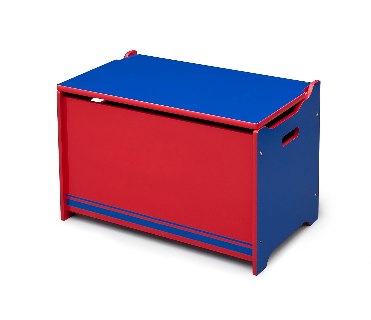 Delta Children Wooden Toy Box with Safety Hinge (Blue and Red) Amazon