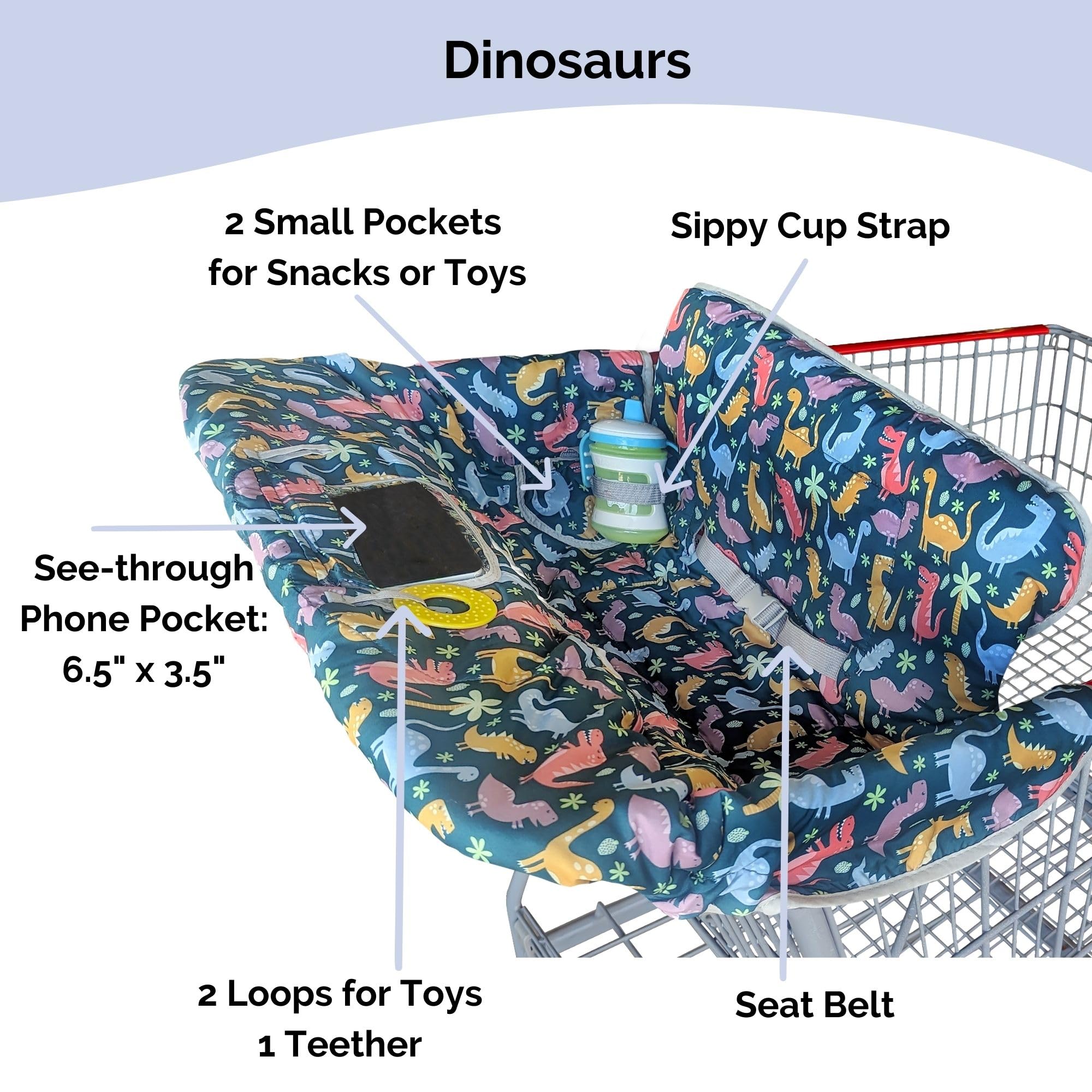 Suessie Shopping Cart Cover and High Chair Cover, Dinosaurs