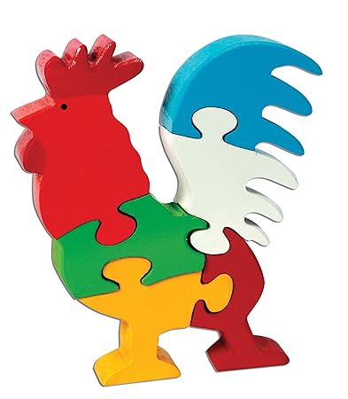 Skillofun Wooden Take Apart Puzzle Rooster, Multi Color