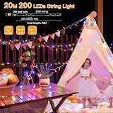 Ollny 20m 200 LED Outdoor Christmas Fairy Lights Multicolour with Remote view 2