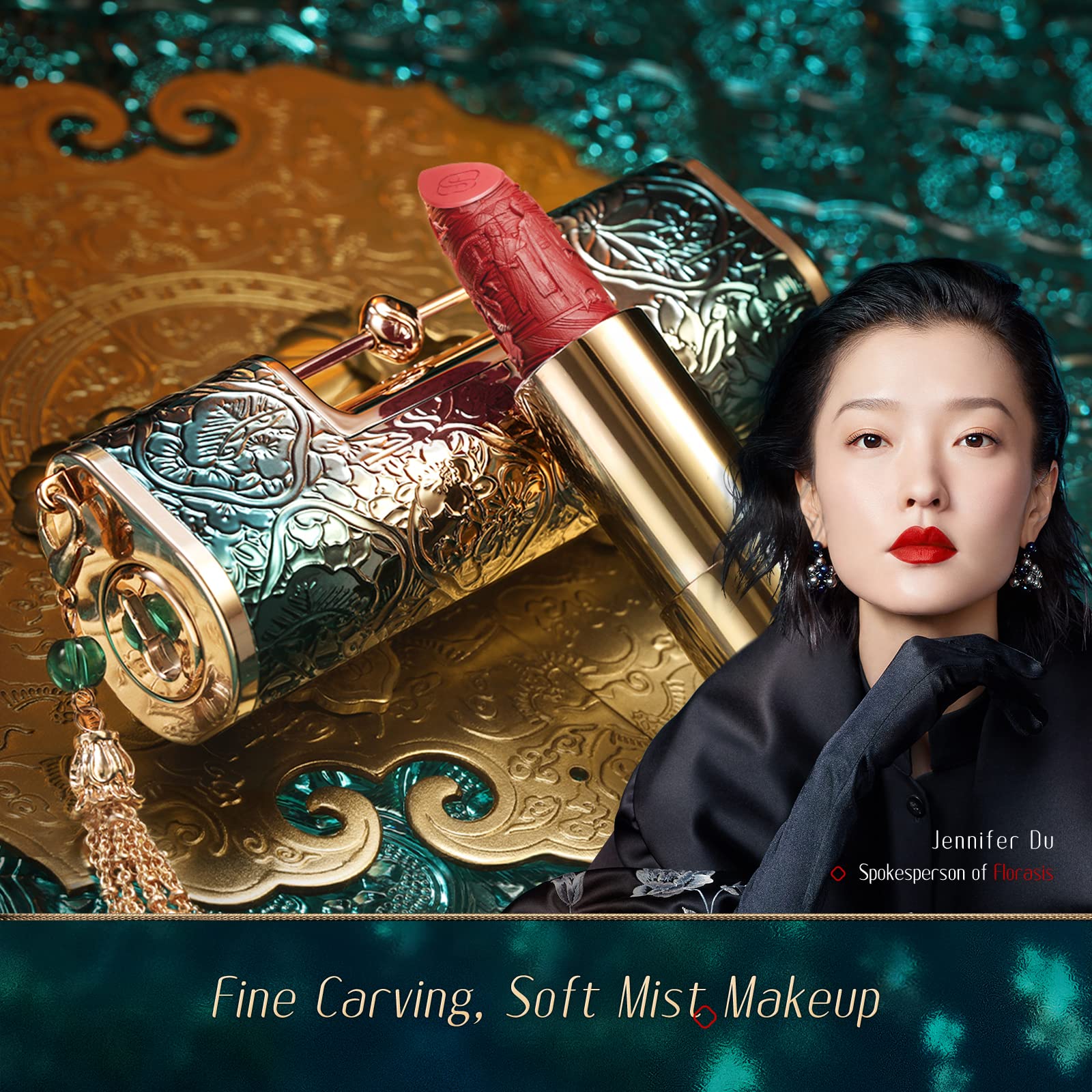 FLORASIS Blooming Rouge Love Lock Lipstick Long-Lasting Sculpting Lipstick Misty Matte Finish Lightweight Nourishing for Everyday Use (M520 I Love You)