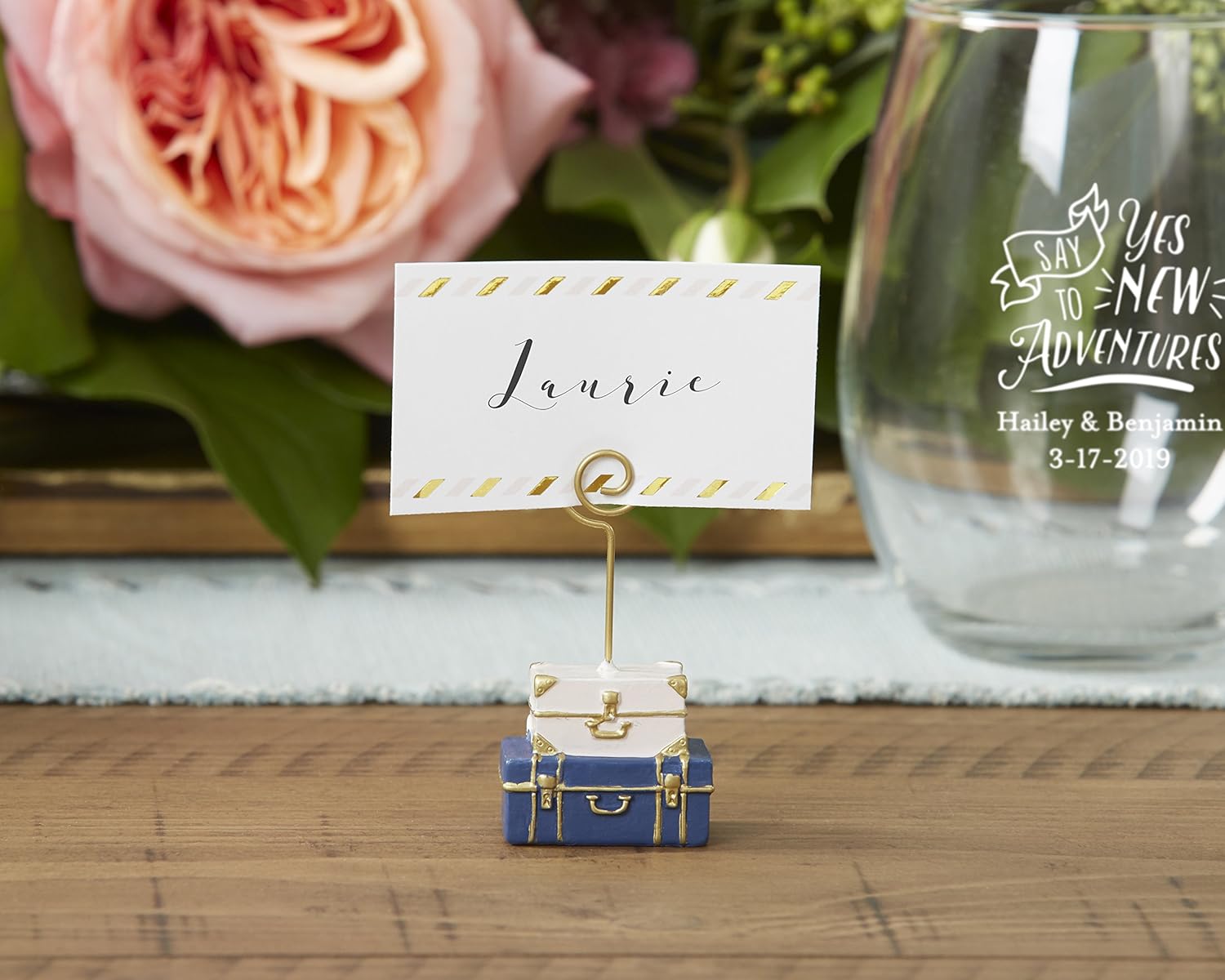 Kate Aspen, Suitcase Place Card Holder, Wedding/Party Decoration (Set of 6): Kitchen & Dining