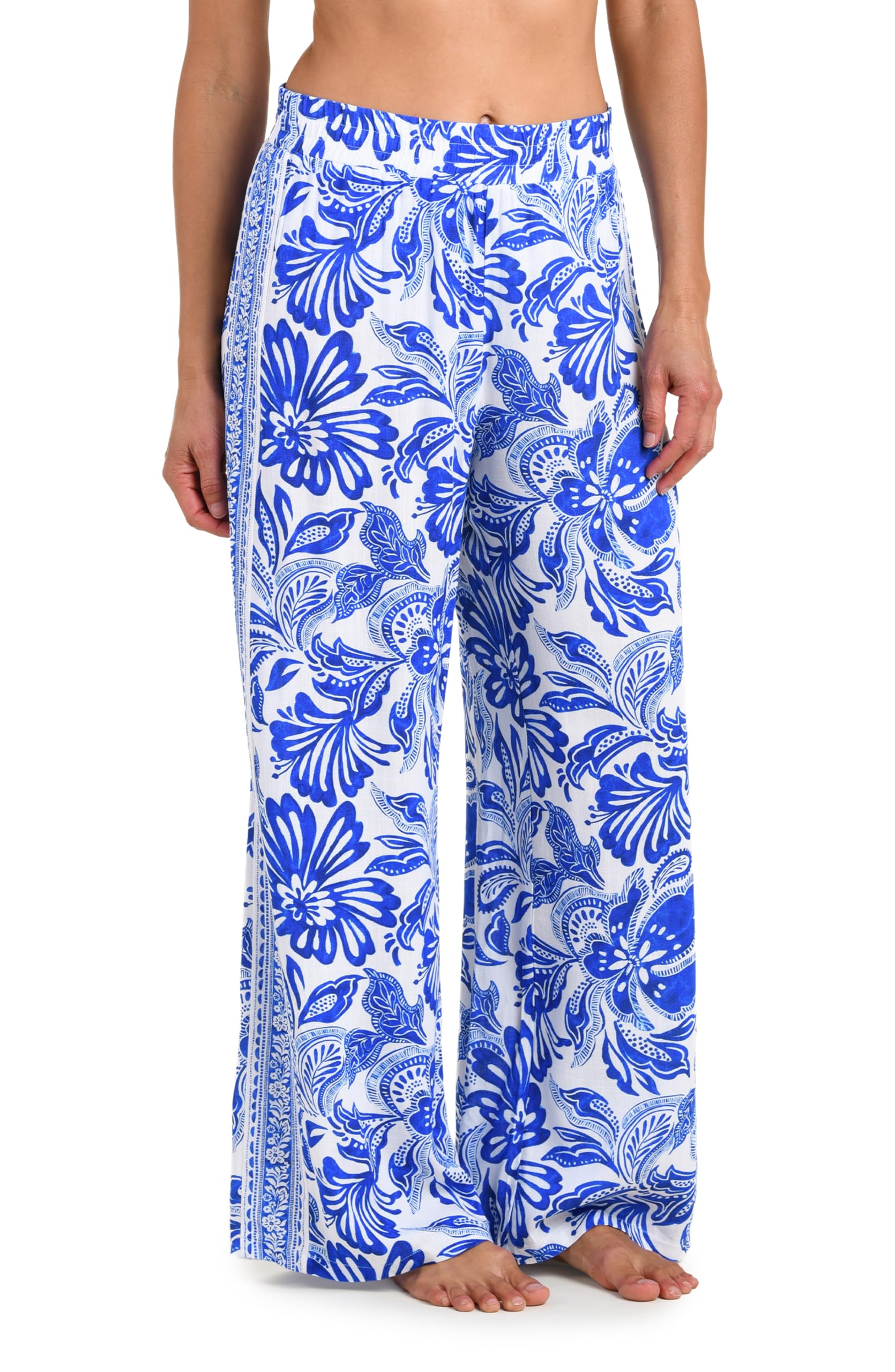 La Blanca Women’s Palazzo Pant Swimsuit Cover Up, Lapis, Medium