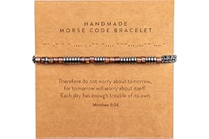 ARK & BAY Christian Morse Code Bracelet | Handmade Adjustable Custom Bible Verse Bracelets For Women & Men | Religious Faith Scripture | Catholic Beaded Jewelry Gift For Encouragement, Inspirational Hidden Message