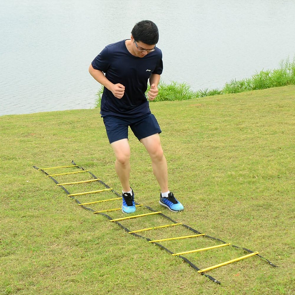 Ohuhu Agility Ladder Speed Training Exercise Ladders for Soccer Football Boxing Footwork Sports Speed Agility Training with Carry Bag 20ft 12 Rung Yellow : Sports & Outdoors