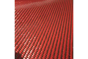 KARBXON - 1 Meter Wide (39.8 in) - Carbon Fiber Aramid Fabric - RED - 3K - 240g/meter - Twill Weave - Advanced Fiber Cloth Fabric - Wide Hemmed Fabric for Repair, DIY Projects