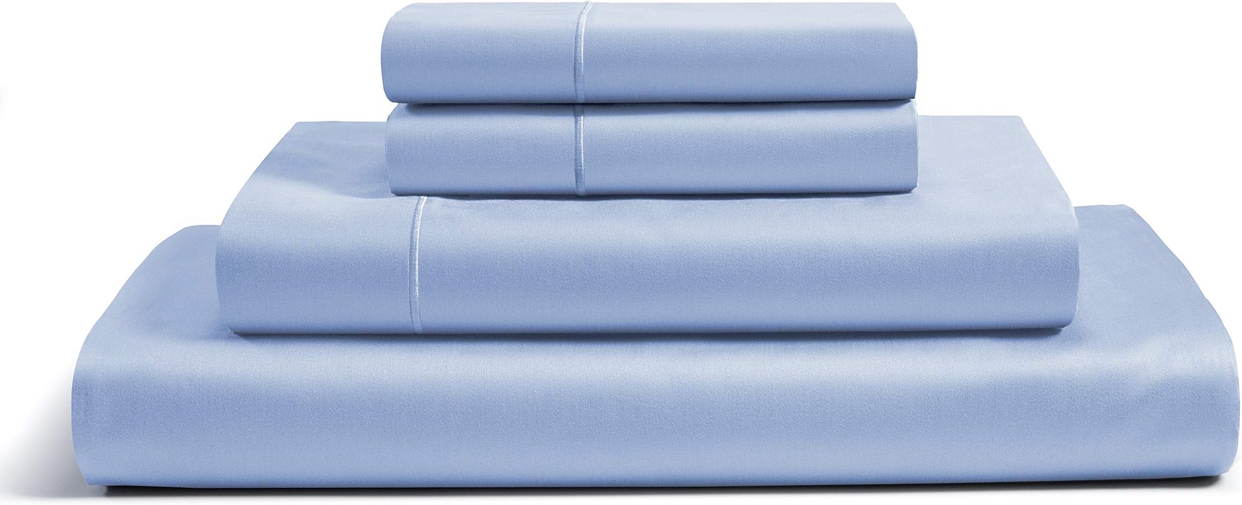 CHATEAU HOME COLLECTION 800-Thread-Count Egyptian Cotton Deep Pocket Sateen Weave Sheet Set, Ultimate Gift; Holiday Sale (Split King, Blue)