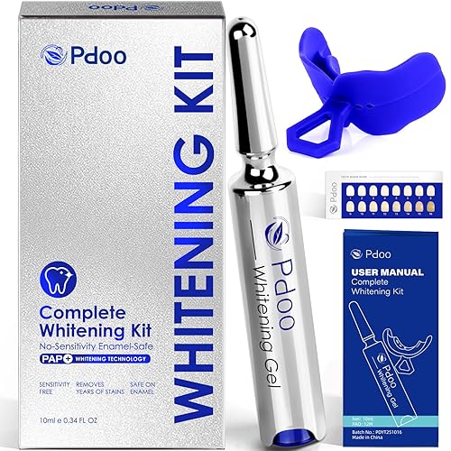 Teeth Whitening Kit with Pap+ | 10ML Teeth Whitening Gel Pen & Silicone Whitening Tray Suits All Teeth| Sensitivity-Free & Peroxide-Free & Instant Teeth Whitener Kit for Stains Removal