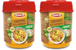 Osem Chicken Flavored Consomme Powder Soup & Seasoning Mix - Instant Broth Base, Perfect for Soups, Sauces, Stews, Rice, and More - Rich Savory Flavor Enhancer for Cooking - 14.1 oz (Pack of 2)