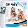 Twin Size Mattress Protector Waterproof, Premium 200 GSM Terry Mattress Cover, Soft & Breathable Bed Cover, Fitted Sheet Styl